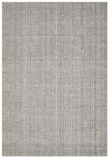 Parker Grey Jute and Wool Modern Pebble Pattern Rectangle Rug